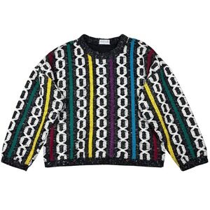 Vintage Allen Wah Lambswool Chenille Sweater Mens Large Boxy Heritage USA Made